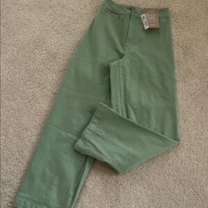 NWT Madewell Curvy Emmett Wide Leg Cropped Jeans in Pistachio Green